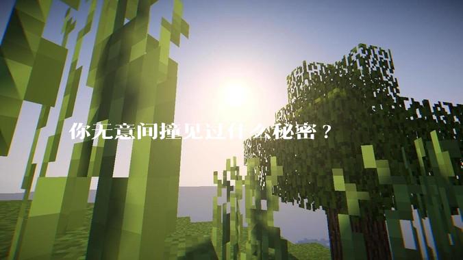 你无意间撞见过什么秘密?